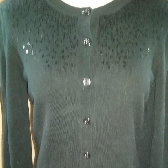 Gap cotton knit cardi w/paillette detail, M, EUC - Picture 1 of 6